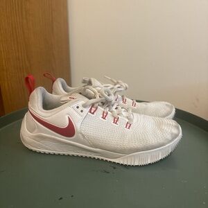 Nike Kids White and Red Athletic Sneakers
